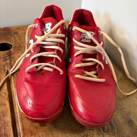 New Balance Red White Metal Baseball Cleats L4040TR5 Rev-Lite Men's 12 - Picture 11 of 12